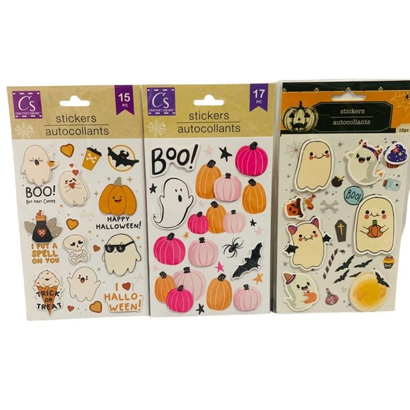 Halloween Cute Dimensional  Stickers Pastel Cute Scrapbooking Papercrafting 3 PK - Picture 1 of 14